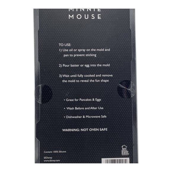 Disney Minnie Mouse 2 Silicone Breakfast Molds Pancakes or Eggs Black & Red 2021 - Picture 5 of 7